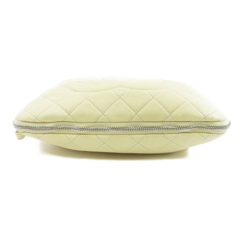 CHANEL Quilted CC SHW Shoulder Bag A50281 Calfskin Leather Cream Color