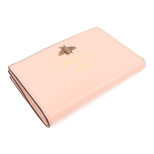 GUCCI GG Wallet Calfskin Leather Pink