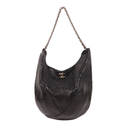 CHANEL CC SHW Chain Shoulder Bag Patent Leather Black v2