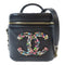 CHANEL Quilted CC GHW Crystal Mania Vanity Case 2way Bag Lambskin Leather Black
