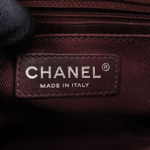 CHANEL Quilted CC SHW Chain Shoulder Bag Calfskin Leather Black