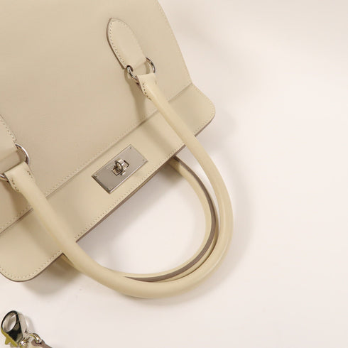 HERMES PHW Toolbox 26 2 Way Shoulder Handbag Swift Leather Craie White Lime