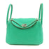 HERMES PHW Lindy 26 2way Shoulder Bag Taurillon Clemence Leather Green