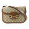 GUCCI GG GHW Horsebit 1955 2 Way Bag 602204 Coated Canvas Brown