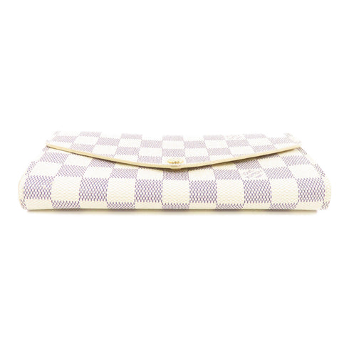 LOUIS VUITTON LV GHW Sarah Wallet N63208 Damier Azur White
