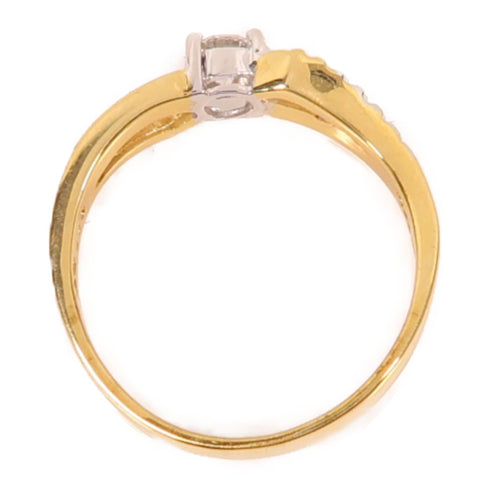 Jewelry 0.25ct Diamond Ring 3.2g 18K Yellow Gold US#6.5