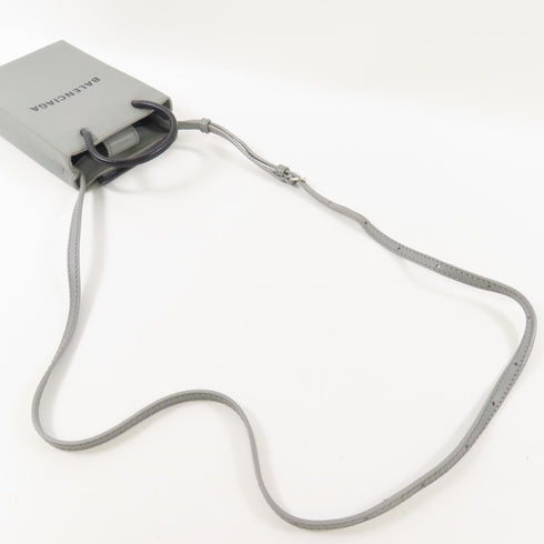 BALENCIAGA SHW 2 Way Shoulder Bag Calfskin Leather Gray
