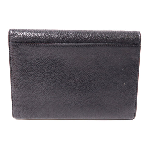 CHANEL CC GHW Wallet Calfskin Leather Black