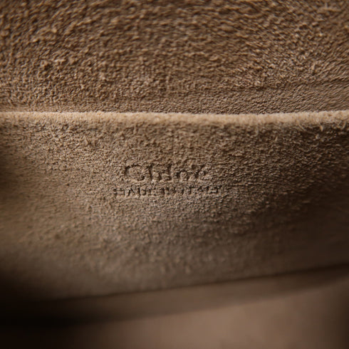 Chloe GHW Nile Shoulder Bag Calfskin Leather White