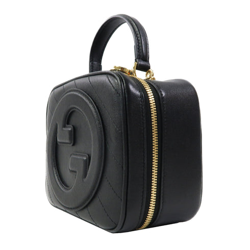 GUCCI GG GHW Blondie 2 Way Shoulder Bag Handbag 744434 Calfskin Leather Black