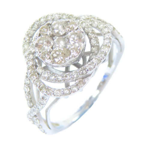 FINE JEWELRY 0.090ct Diamond Ring 18K White Gold US#5