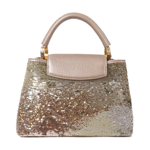 LOUIS VUITTON LV GHW Caucines 2 Way Shoulder Bag M50678 Sequin Champagne Gold