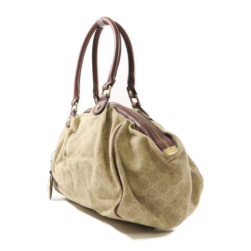 GUCCI GG GHW Sukey Hobo 2 Way Shoulder Bag Handbag 223974 Canvas Brown
