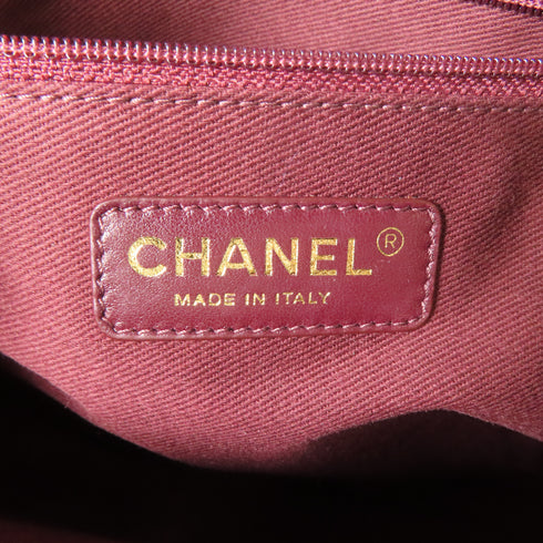 CHANEL Black Diamond-grained cowhide leather/snakeskin leather Shoulder Tote...