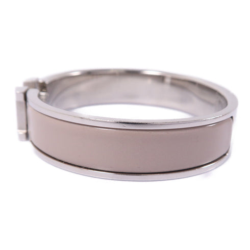 HERMES Clic H Bangle Bracelet Accessories Enamel Metal Beige