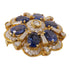 JEWELRY Sapphire Diamond Brooch 18K Yellow Gold