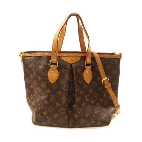 LOUIS VUITTON LV GHW Palermo PM 2 Way Shoulder Bag M40145 Monogram Brown v13