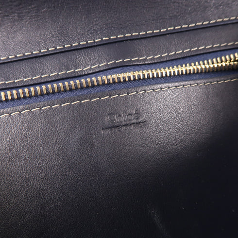 Chloe Woody Shoulder Tote Bag Recycled Felt Blue