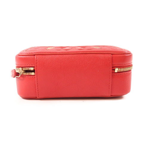 CHANEL CC GHW Chain Shoulder Bag Calfskin Leather Red v1