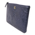 CHANEL CC GHW Clutch Second Bag Lambskin Leather Blue