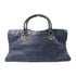 BALENCIAGA GHW Part Time 2 Way Shoulder Handbag 390159 Calfskin Leather Navy