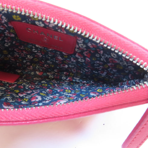 CHANEL CC SHW Pouch Calfskin Leather Pink