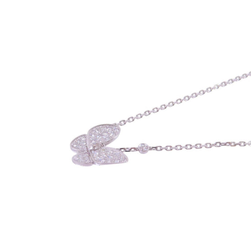 Van Cleef & Arpels Two Butterfly Pendant Necklace VCAR03M400 18K White Gold