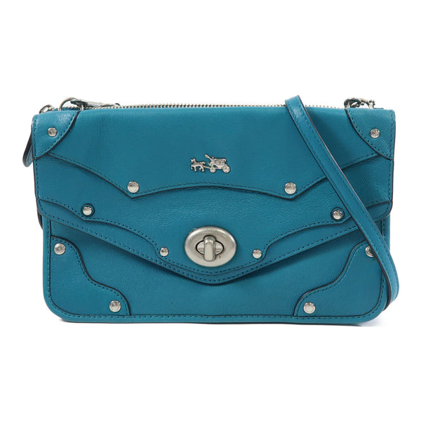 COACH SHW Shoulder Bag Calfskin Leather