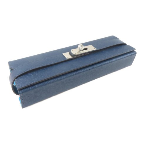 HERMES PHW Domino Set Epsom Leather Blue