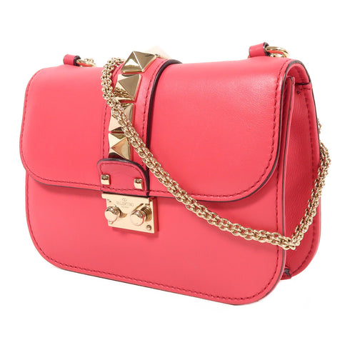 Valentino GHW Chain Shoulder Bag Leather Rose Pink
