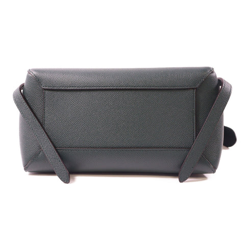 CELINE GHW Belt Bag 2 Way Shoulder Bag Handbag Calfskin Leather Green