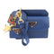 PRADA GHW Card Case Charm Saffiano Leather Blue