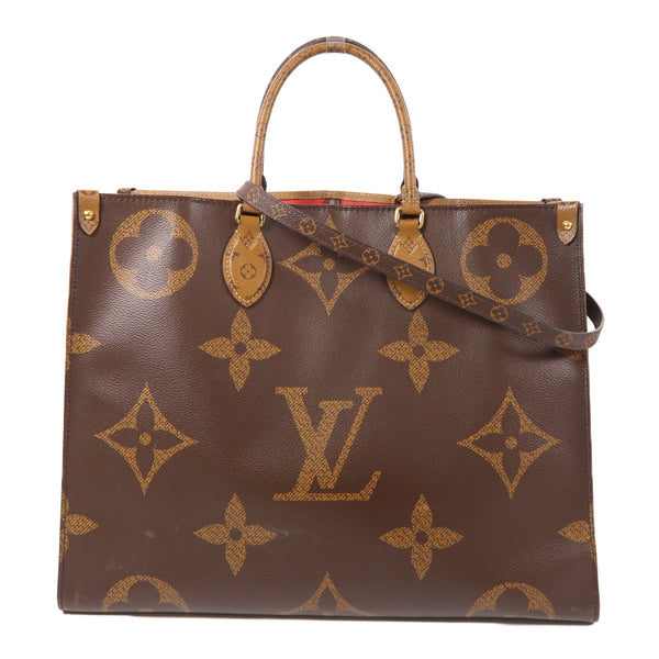 LOUIS VUITTON LV GHW On The Go GM 2 Way Shoulder Tote Bag M45320 Monogram Giant
