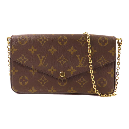 LOUIS VUITTON LV GHW Pochette Felicie Chain Shoulder Bag M61276 Monogram Brown