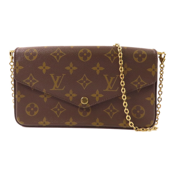 LOUIS VUITTON LV GHW Pochette Felicie Chain Shoulder Bag M61276 Monogram Brown
