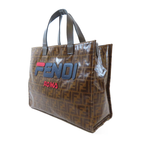 FENDI GHW 2 Way Shoulder Tote Bag 8BR720 PVC Brown