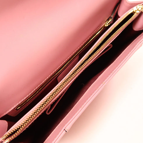 BVLGARI GHW Serpenti Forever Chain Shoulder Bag Calfskin Leather Pink