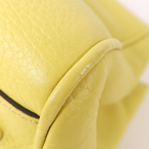 GUCCI GG Bamboo 2 Way Shoulder Bag Leather Yellow 323660