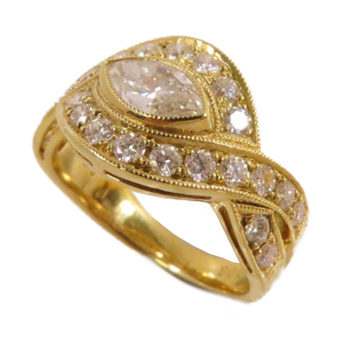 FINE JEWELRY 0.706ct Diamond 0.76ct Diamond Ring 18K Yellow Gold US#5.75