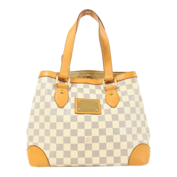 LOUIS VUITTON LV GHW Hampstead PM Handbag N51207 Damier Azur White