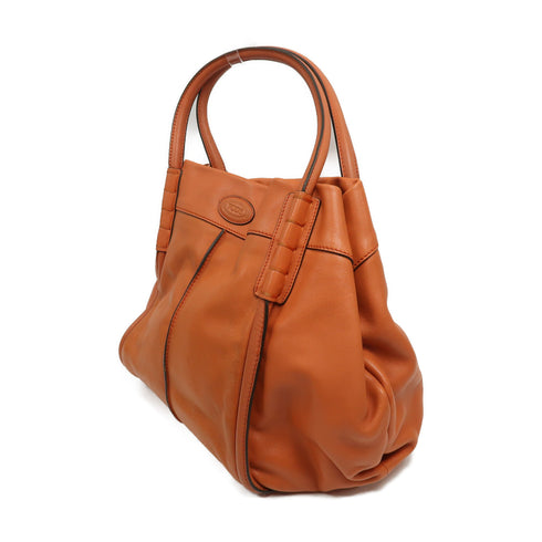 TOD'S SHW Hand Bag Calfskin Leather Orange