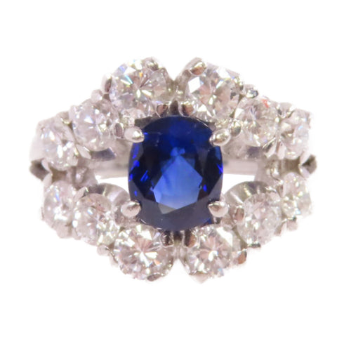 FINE JEWELRY 1.79ct Sapphire 2.50ct Diamond Ring PT900 Platinum US#7.5