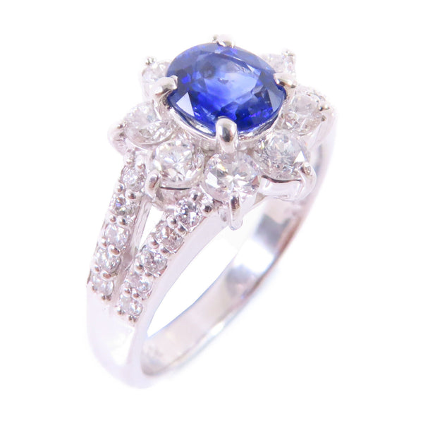 FINE JEWELRY 1.032ct Sapphire 0.91ct Diamond Ring US#6.25 PT900 Platinum