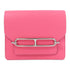 HERMES PHW Roulis Slim Wallet Evercolor Leather Rose Azalee Pink