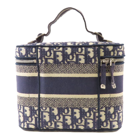 Christian Dior CD SHW Vanity Case Handbag Canvas Navy