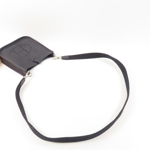 HERMES PHW Evelyne TPM Shoulder Bag Clemence Leather Black v1