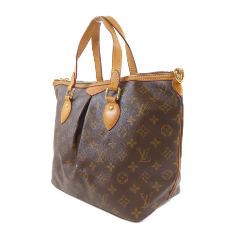LOUIS VUITTON LV GHW Palermo PM 2 Way Shoulder Bag M40145 Monogram Brown v5