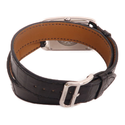 HERMES Cape Cod Quartz Watch CC2.710 Stainless Steel White