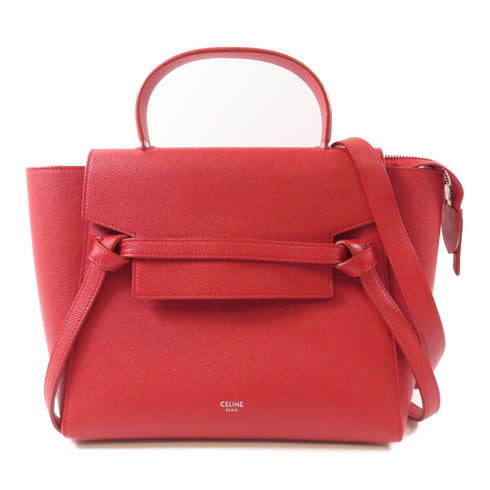 CELINE SHW Micro Belt Bag 2 Way Bag S-AT 3198 S Calfskin Leather Red