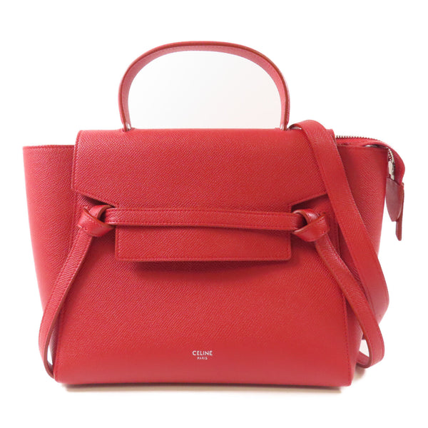CELINE SHW Micro Belt Bag 2 Way Bag S-AT 3198 S Calfskin Leather Red